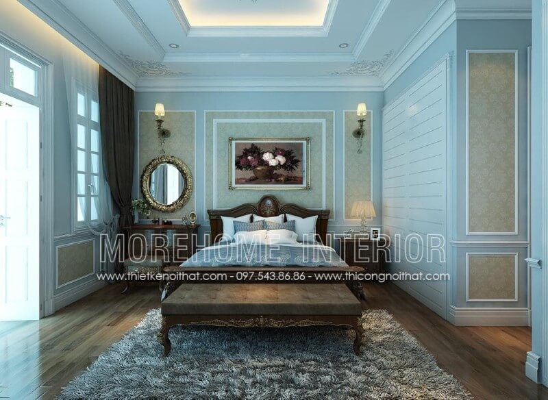 Thiết kế nội thất phòng ngủ gỗ óc chó Thiết kế nội thất phòng ngủ gỗ óc chó