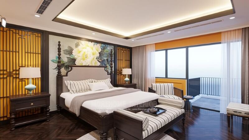 Trang trí nội thất phòng ngủ đẹp với đồ gỗ tự nhiên Thiết kế nội thất phòng ngủ biệt thự
