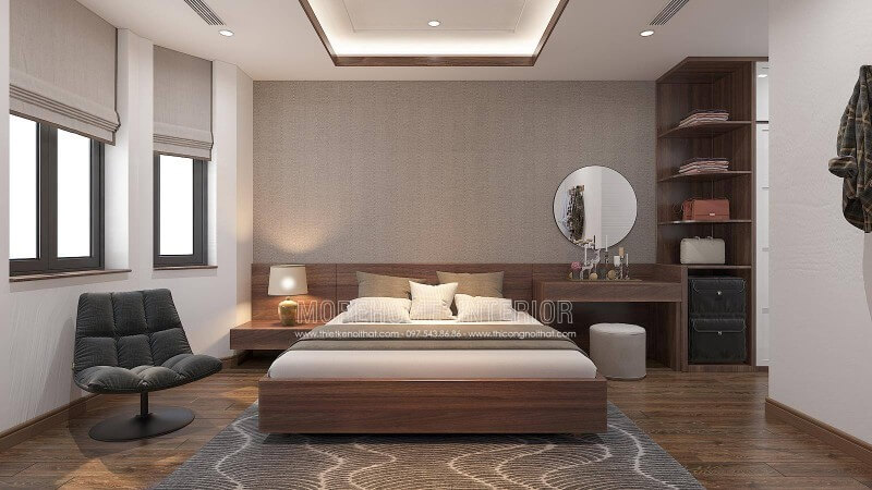 Thiết kế nội thất gỗ An Cường phong cách hiện đại sử dụng màu gỗ óc chó sang trọng đẹp, độc đáo sẽ là gợi ý ấn tượng trong các không gian chung cư, nhà phố, biệt thự và bạn có thể biến tấu theo mọi thứ bạn thích. Nếu bạn đang băn khoăn hãy liên hệ tới Morehome để được tư vấn hoặc tham khảo thêm tại website: thietkenoithat.com Thiết kế nội thất phòng ngủ biệt thự