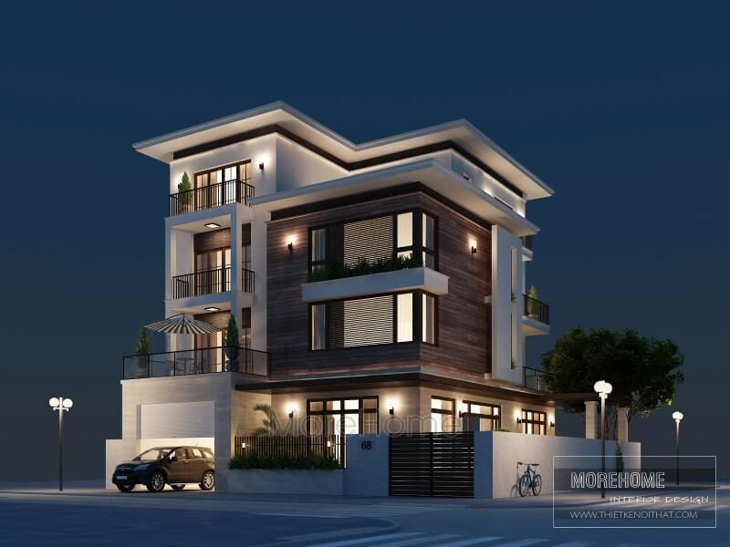 Thiết kế biệt thự 4 tầng kiến trúc hiện đại tại Nam Định