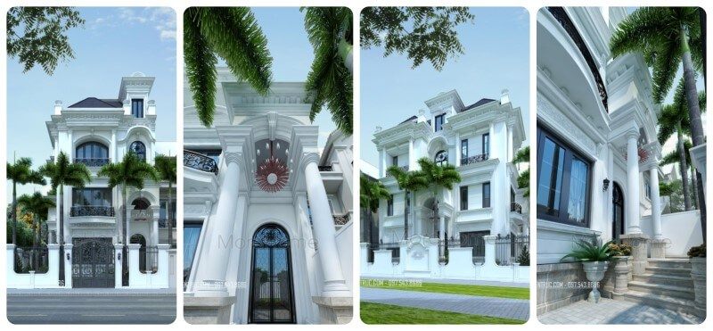 Công trình thiết kế biệt thự kiến trúc tân cổ điển đẹp sang trọng tại Hà Nội