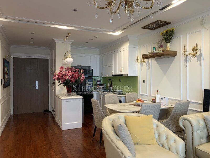 Thi công phòng khách chung cư vinhomes Nguyễn Chí Thanh
