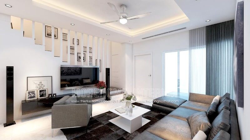 Bàn trà MH-HD054 làm từ gỗ công nghiệp chống ẩm, thiết kế lạ mắt góc cạnh giúp tối ưu không gian lưu trữ phía dưới.